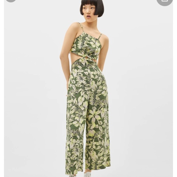 NWT! Bershka small tropical tiger print jumpsuit - Picture 1 of 12